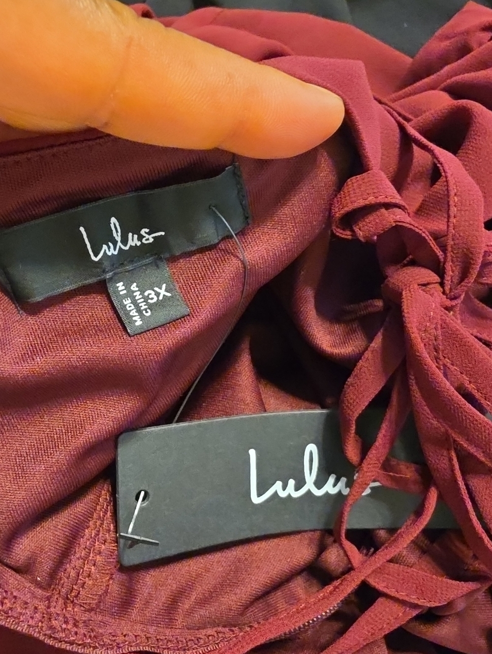 Lulus Event Ready Burgundy Backless Lace Up  Maxi Dress Size 3X New - Picture 8 of 8